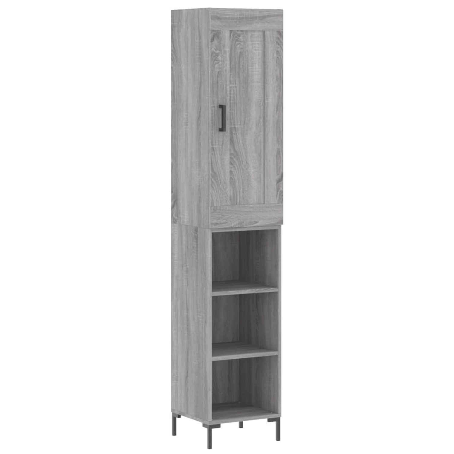 vidaXL Highboard Grau Sonoma 34,5x34x180 cm Holzwerkstoff 3200327 günstig online kaufen