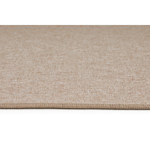 Dunkelbeiger Andiamo Grotone Teppich, 160x240 cm. Nahaufnahme des kurzen Polypropylen-Flors, schlichtes Uni-Design.