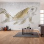 Komar Vlies Fototapete Golden Koi (400x280 cm) im Wohnzimmer.