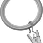 Gardinia Gardinenring Industrial Home, silber, mit Clip zur Gardinenbefestigung.