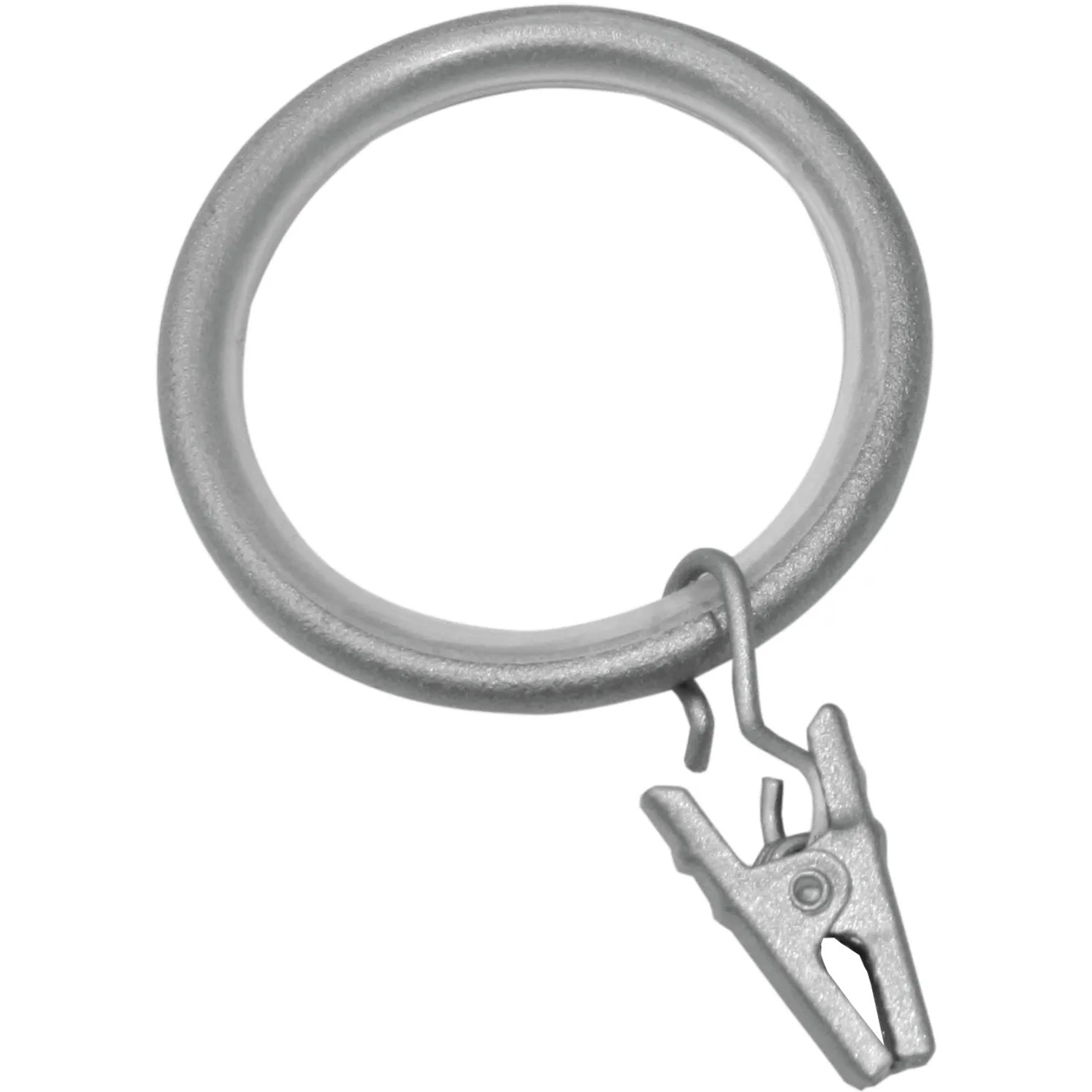 Gardinia Gardinenring Industrial Home, silber, mit Clip zur Gardinenbefestigung.