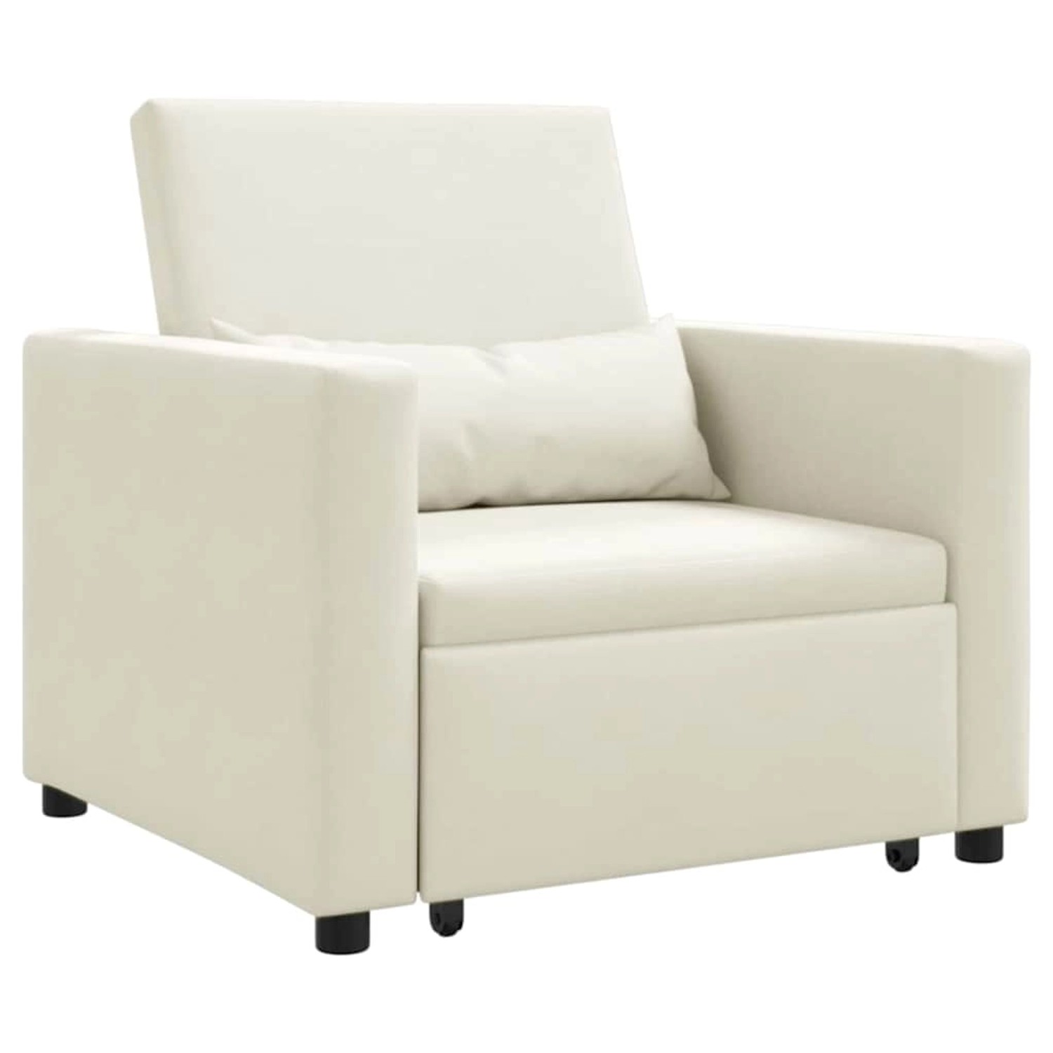 vidaXL Einzel-Schlafsofa mit Rädern Creme 90 x 165 x 87 cm Samt 42002705