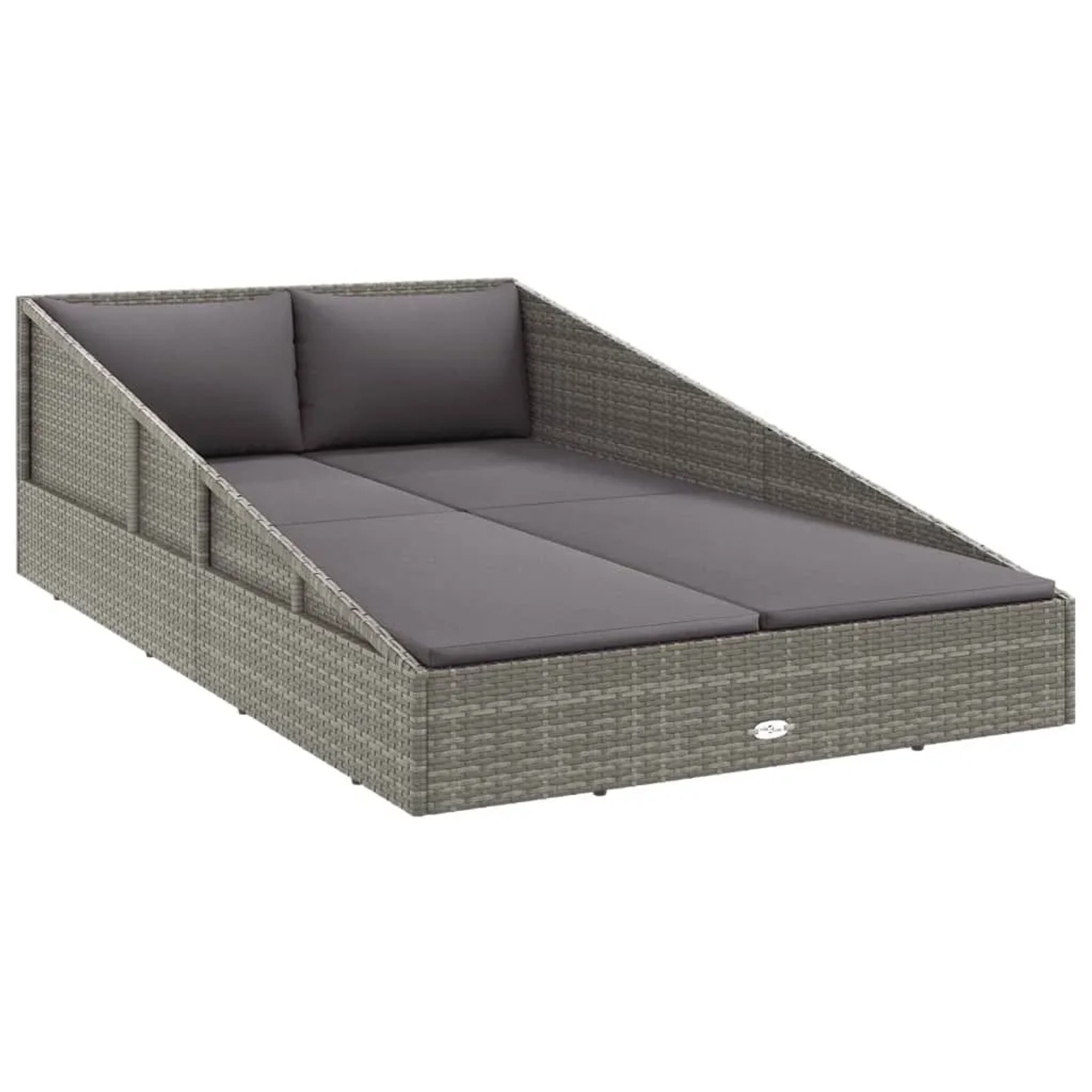 vidaXL Gartenbett Grau 110x200 cm Poly Rattan 45777