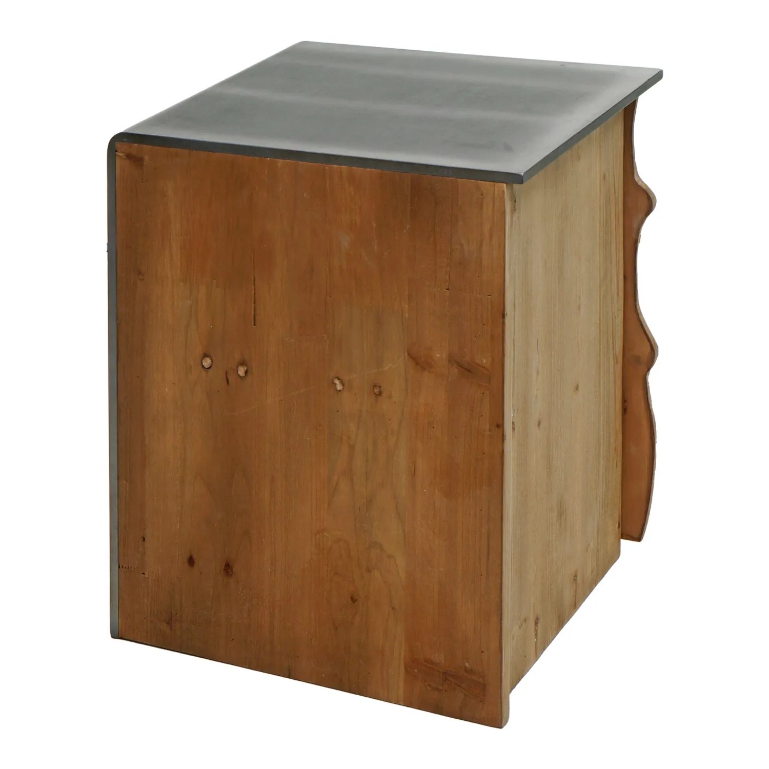MCW Beistelltisch L76 aus Tannenholz mit Metall-Optik, ideal als Nachttisch oder kleine Kommode.