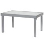 ib style Gartentisch Diplomat XXL, ausziehbar, silberfarben mit Glasplatte.