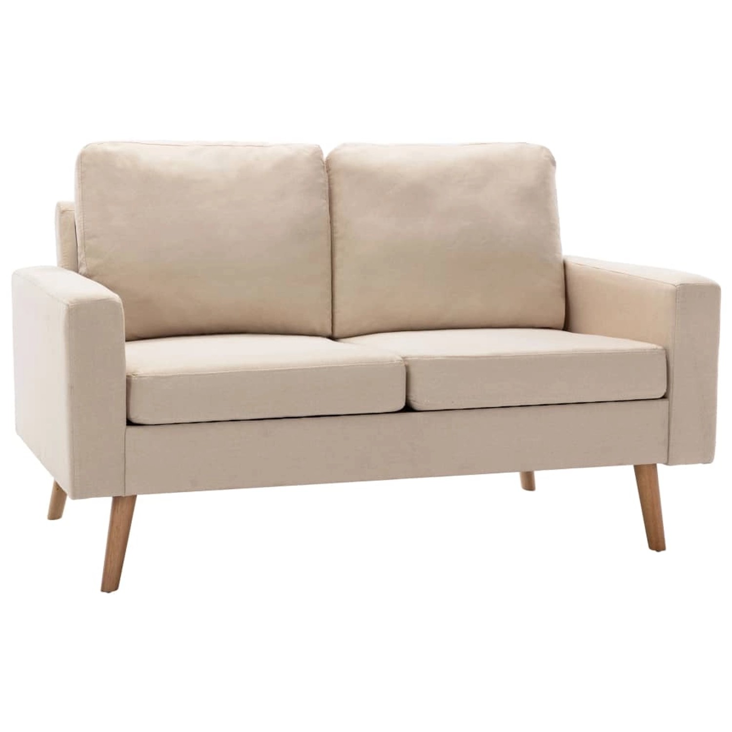 vidaXL Sofa 2-Sitzer-Sofa Creme Stoff Couch günstig online kaufen