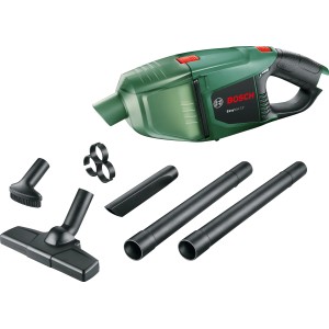 Bosch EasyVac 12 Akku-Handstaubsauger mit Zubehördüsen.