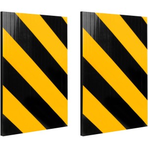 Apa Garagen-Wandschutz, 2er Set, 30x20 cm, schwarz-gelb gestreift für optimalen Schutz in der Garage.