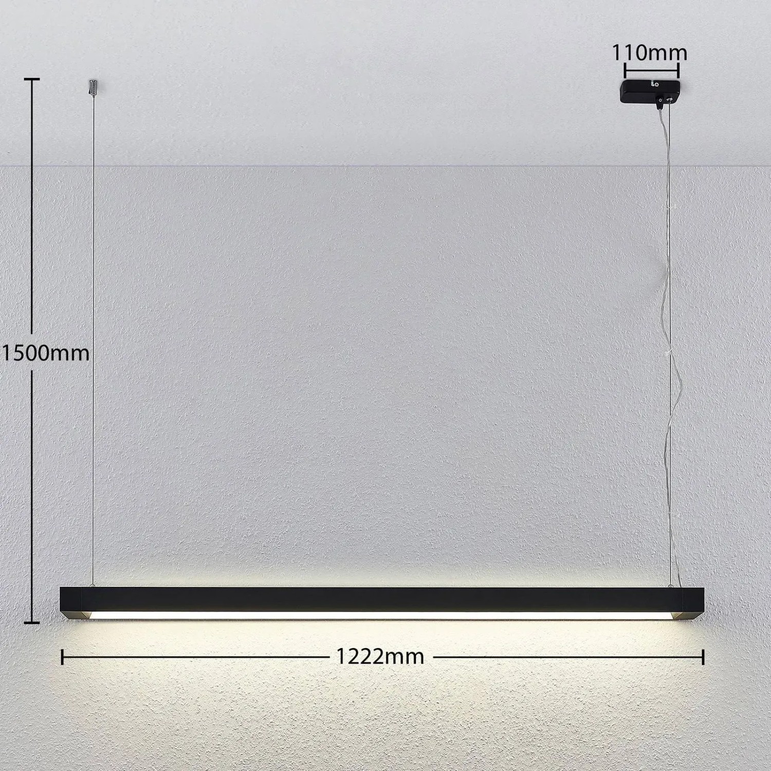 Moderne LED Büroleuchte Cuna in Schwarz. Aluminium, 1-flammig, für Arbeitszimmer und Büro.