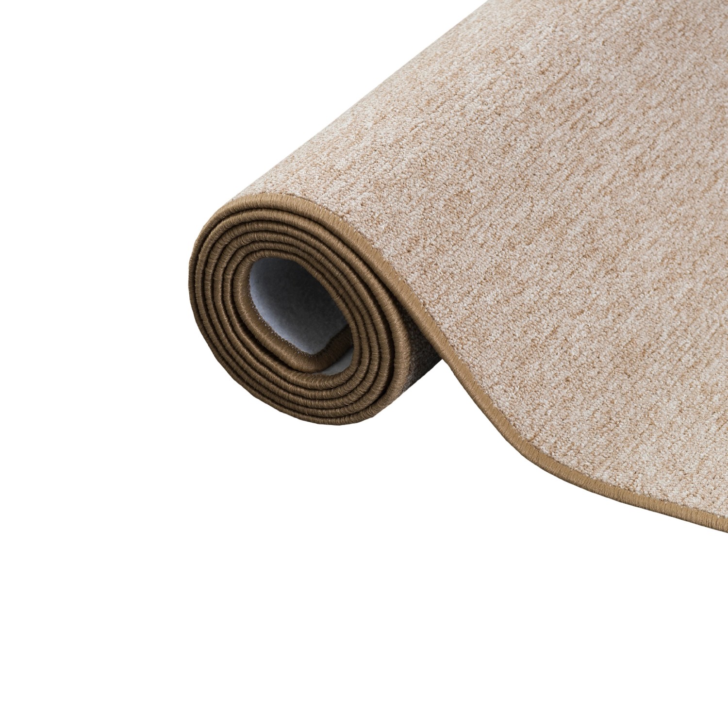 Gerollter, beiger Snapstyle Feinschlingen Velour Teppich Strong, 80x160cm.