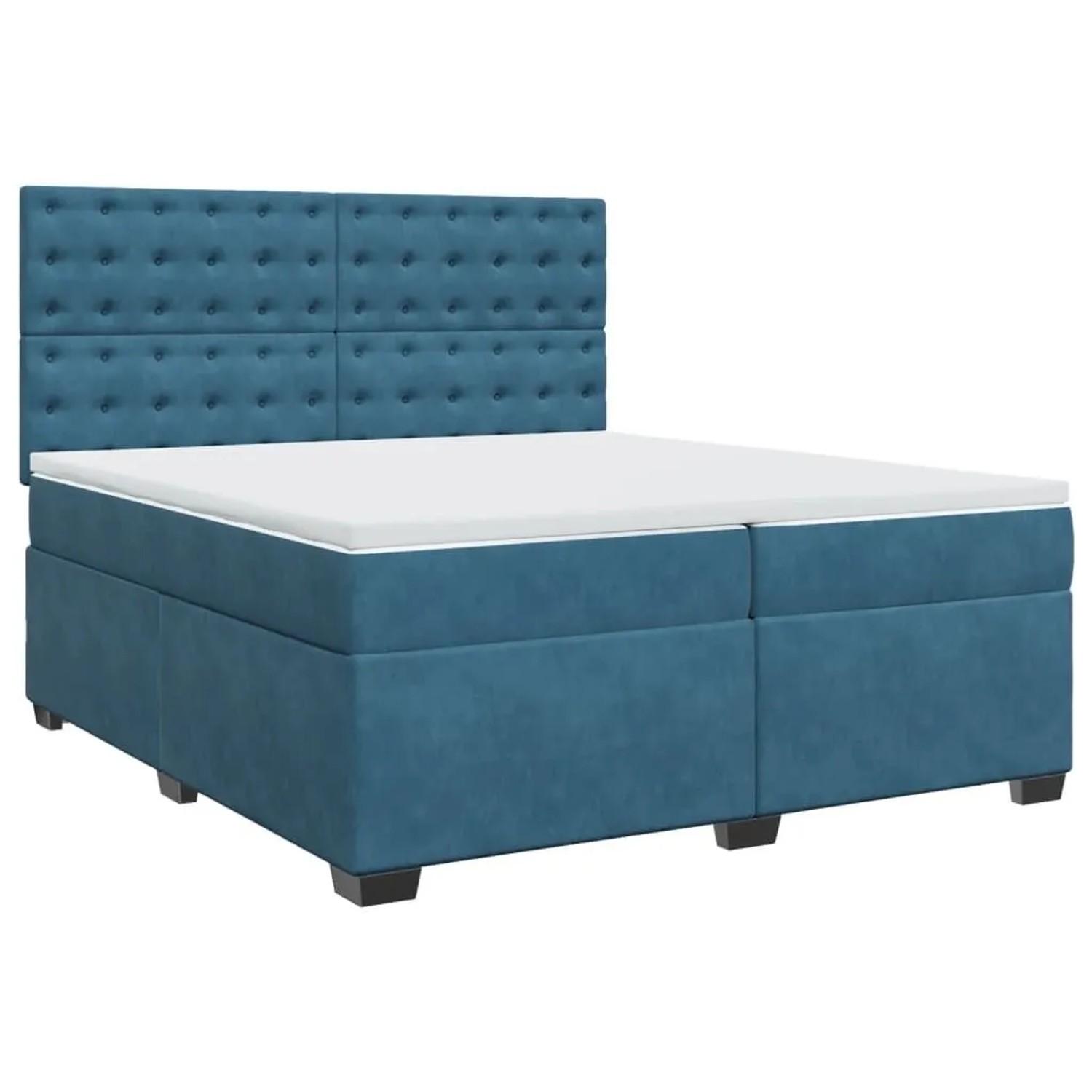 vidaXL Boxspringbett mit Matratze Blau 200x200 cm Samt 3291018 günstig online kaufen