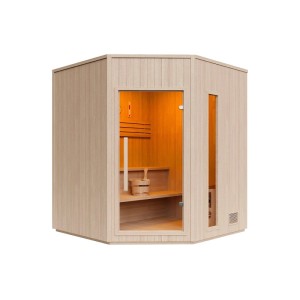 Vente-unique Finnische Sauna Kotka Naturfarben Hell 150 cm