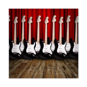 Banjado Schlüsselkasten mit E-Gitarren Motiv, beschreibbar & magnetisch, 30x30cm.