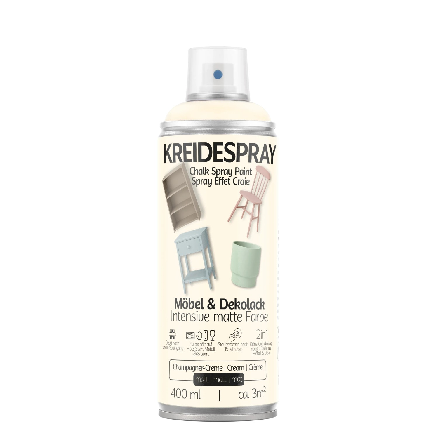 COLORS Kreidespray Möbel- und Dekolack Champagner-Creme Matt 400 ml