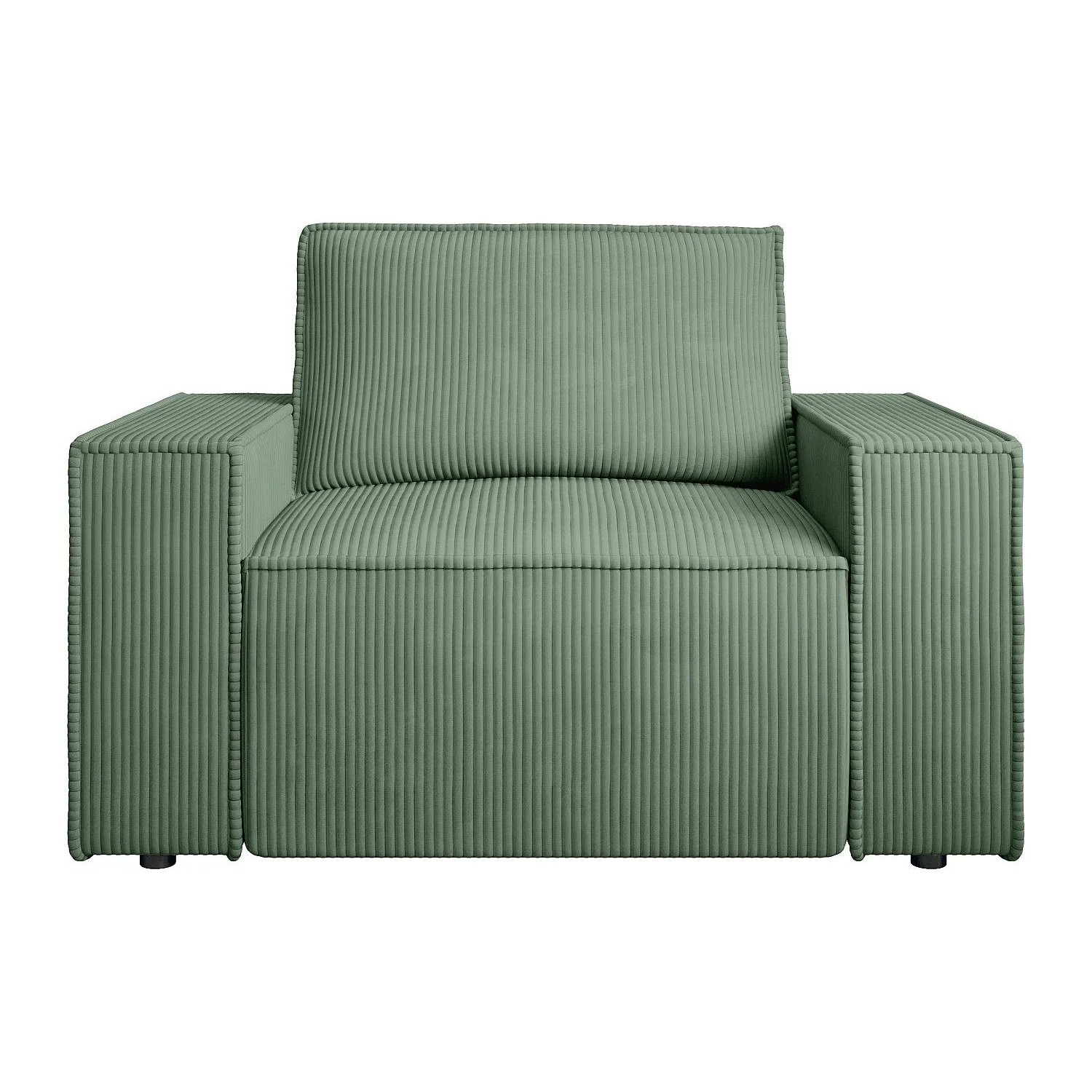 Vente-unique Sessel Mit Gerader Rückenlehne Amelia Mandelgrün 120 cm