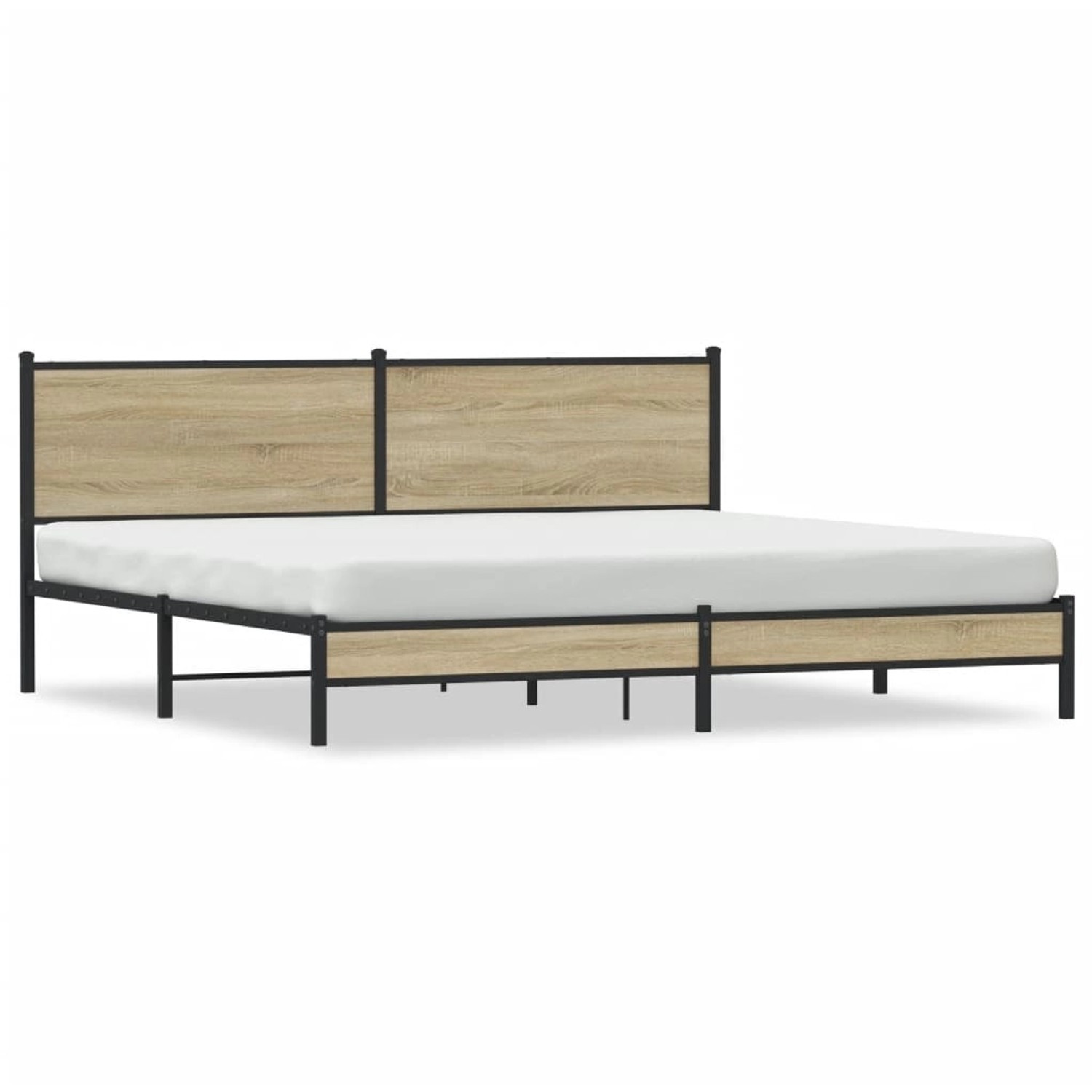 vidaXL Metallbett ohne Matratze Sonoma-Eiche 193x203 cm 3301393 günstig online kaufen