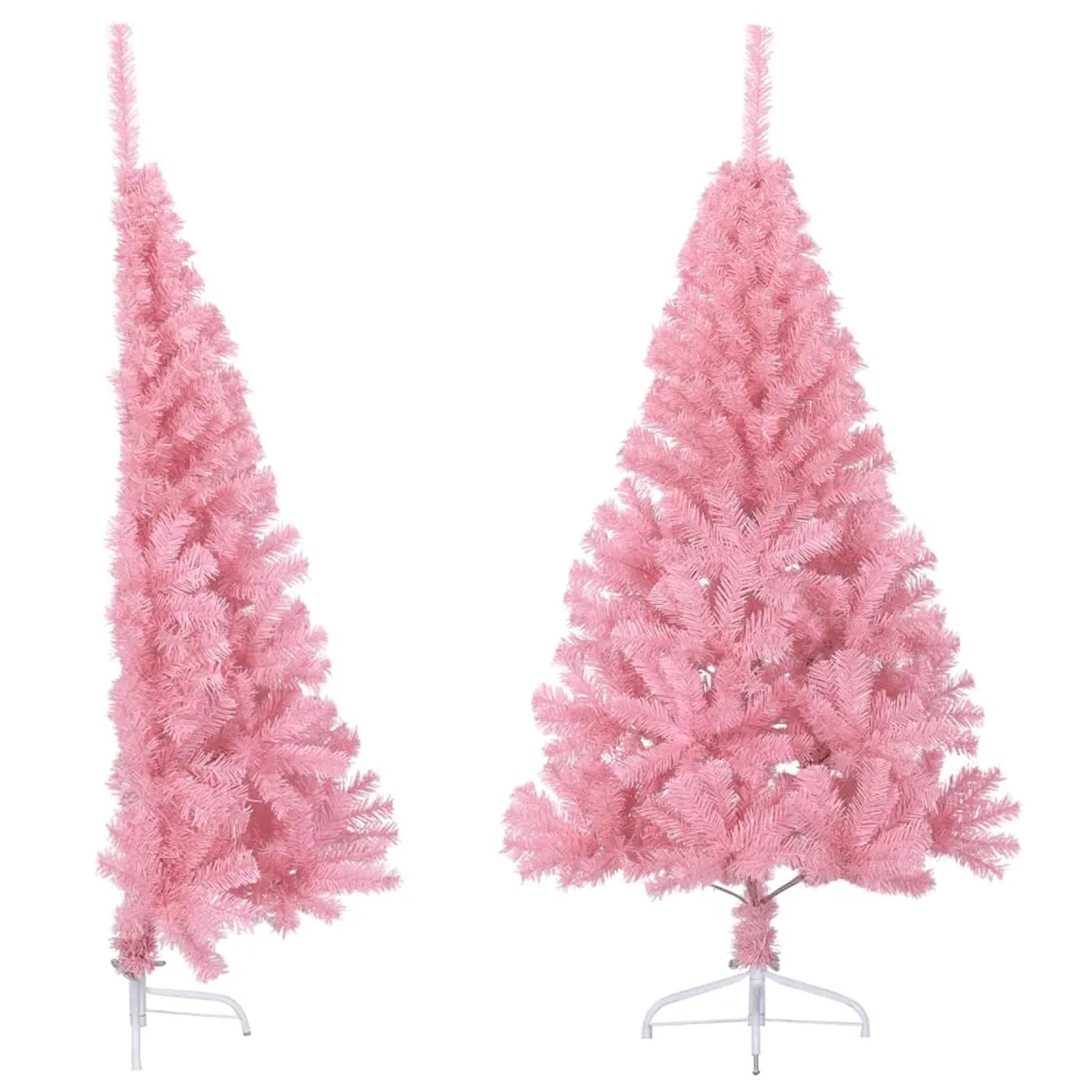 furnicato Künstlicher Halb-Weihnachtsbaum mit Ständer Rosa 120 cm PVC