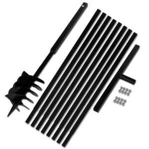 vidaXL Erdbohrer mit Griff 180 mm Verlängerungsrohr 9 m 270532