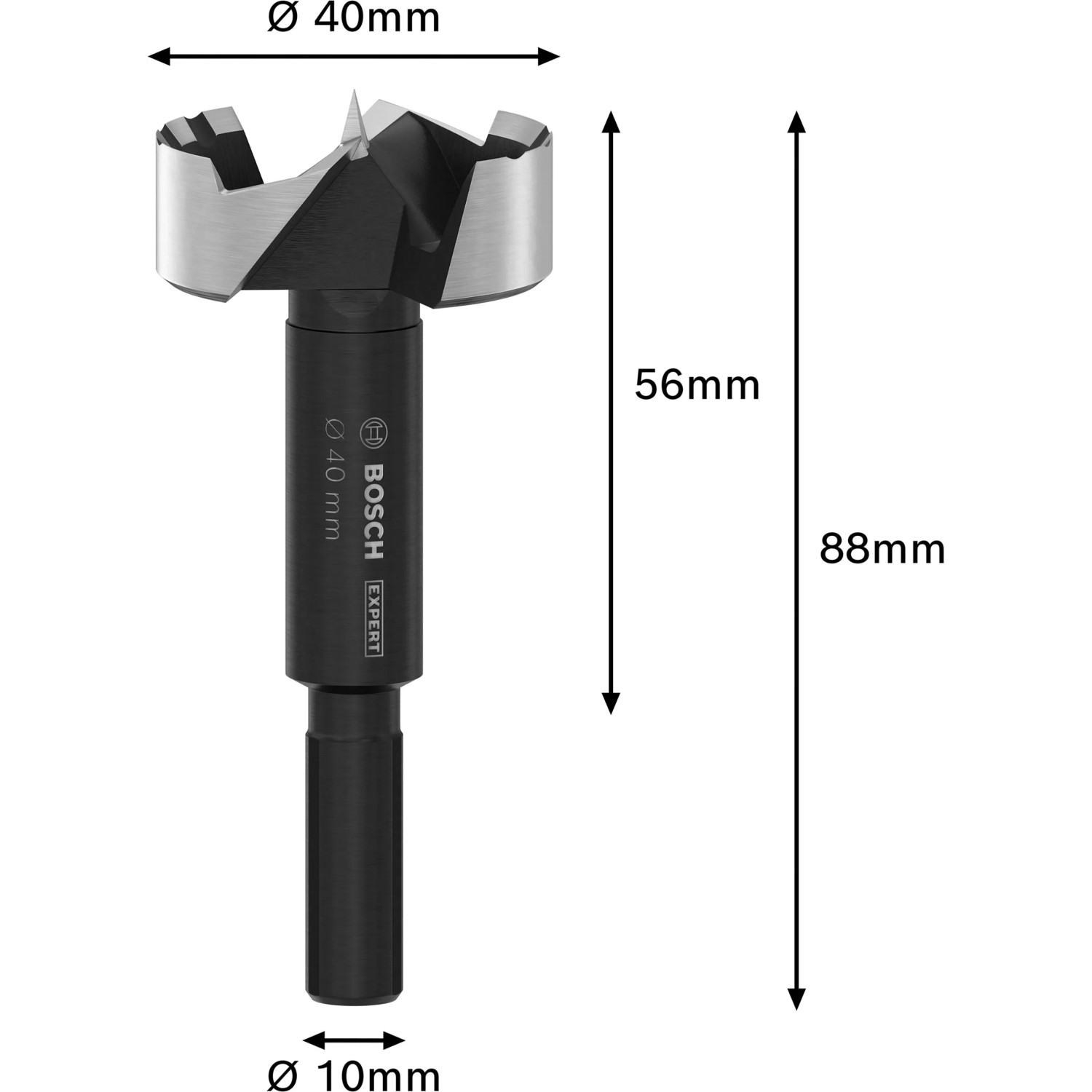 Bosch Expert Wood Forstnerbohrer, 40 mm Durchmesser, für präzise Holzarbeiten.