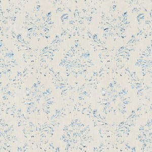 Grau-silberne Barock Tapete mit dezent schimmernden Ornamenten von PROFHOME.