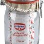 Dr. Oetker Bügelglas, 1140ml, transparent, mit rotem Dichtungsring und Etikett, Küchenhelfer.