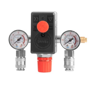 STAHLWERK Druckschalter DE-20 ST mit Manometer und Schnellkupplungen für Kompressoren.