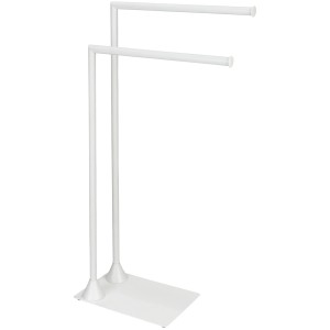 Wenko Handtuchständer Hella, weiß matt, mit zwei Stangen für Bad und Schlafzimmer.