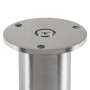 Gebürsteter Aluminium Möbelfuß ALPHA mit runder Montageplatte und Schrauben. Stabil für Möbel.