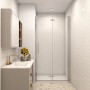 AICA Falttür Dusche 80x185cm mit ESG Glas und Nano-Beschichtung im Badezimmer.