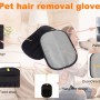 Petsation Fellentferner Handschuh mit Borsten und Aufbewahrungstasche für die Hundefellpflege.
