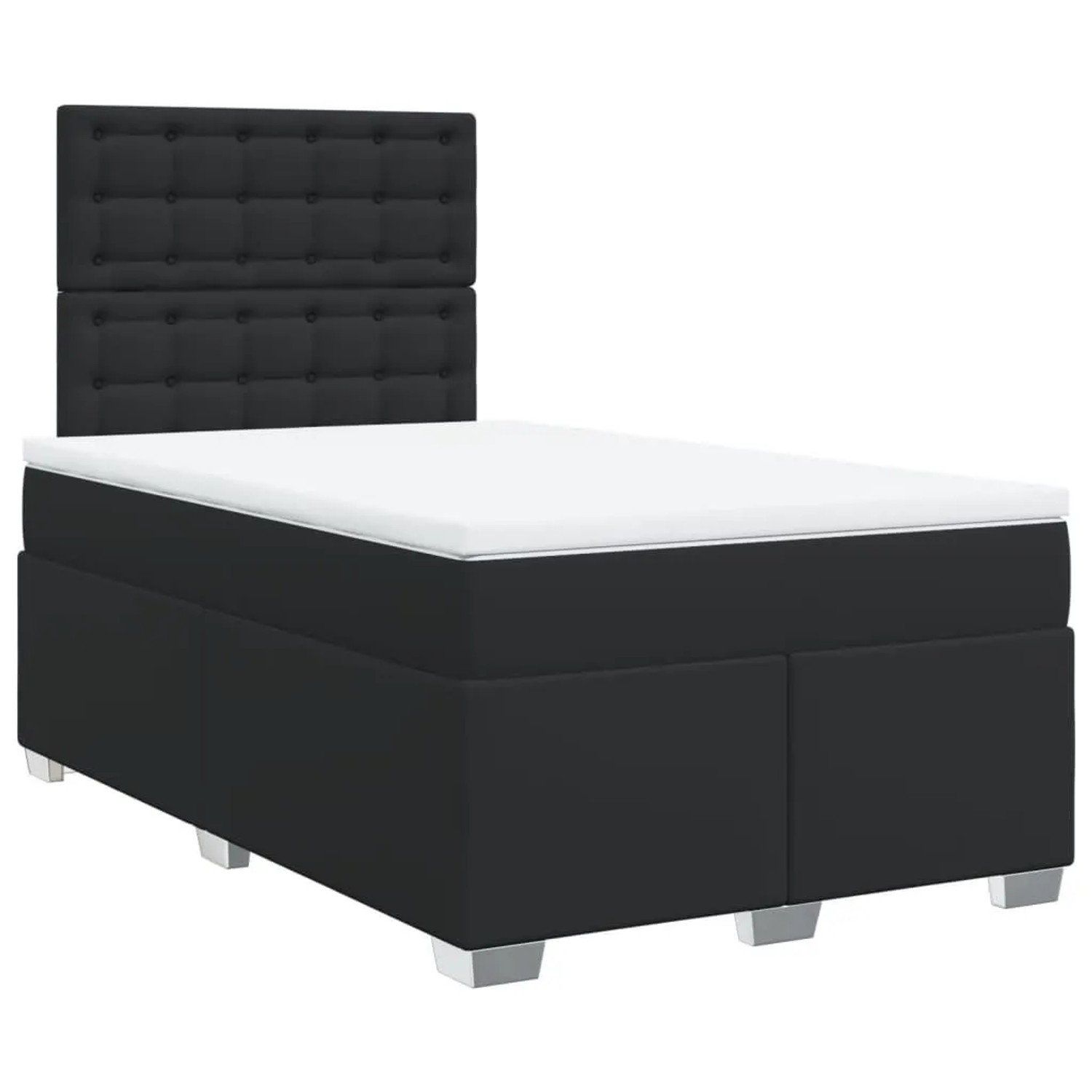 vidaXL Boxspringbett mit Matratze Schwarz 120x190 cm Kunstleder 3290712 günstig online kaufen