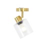 Art Deco Deckenstrahler Laura: Goldener Spot mit geripptem Glas, verstellbar.