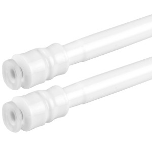 2er-Pack weiße Bestlivings Klemmstangen (60-90cm) mit Schraubtechnik für Gardinen.