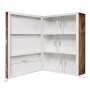 Offener, abschließbarer Banjado XXL Medizinschrank (35x46x15cm) in Weiß mit Holz-Motiv und Herz.