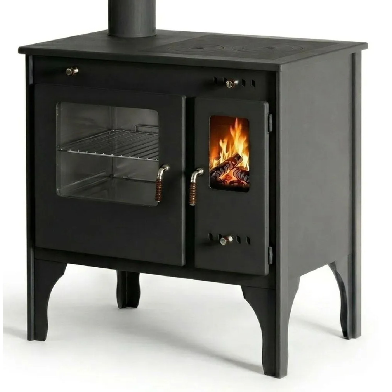 Prometey LTD Holzherd R ECO INOX  Mit Edelstahlbackofen und Linke Version