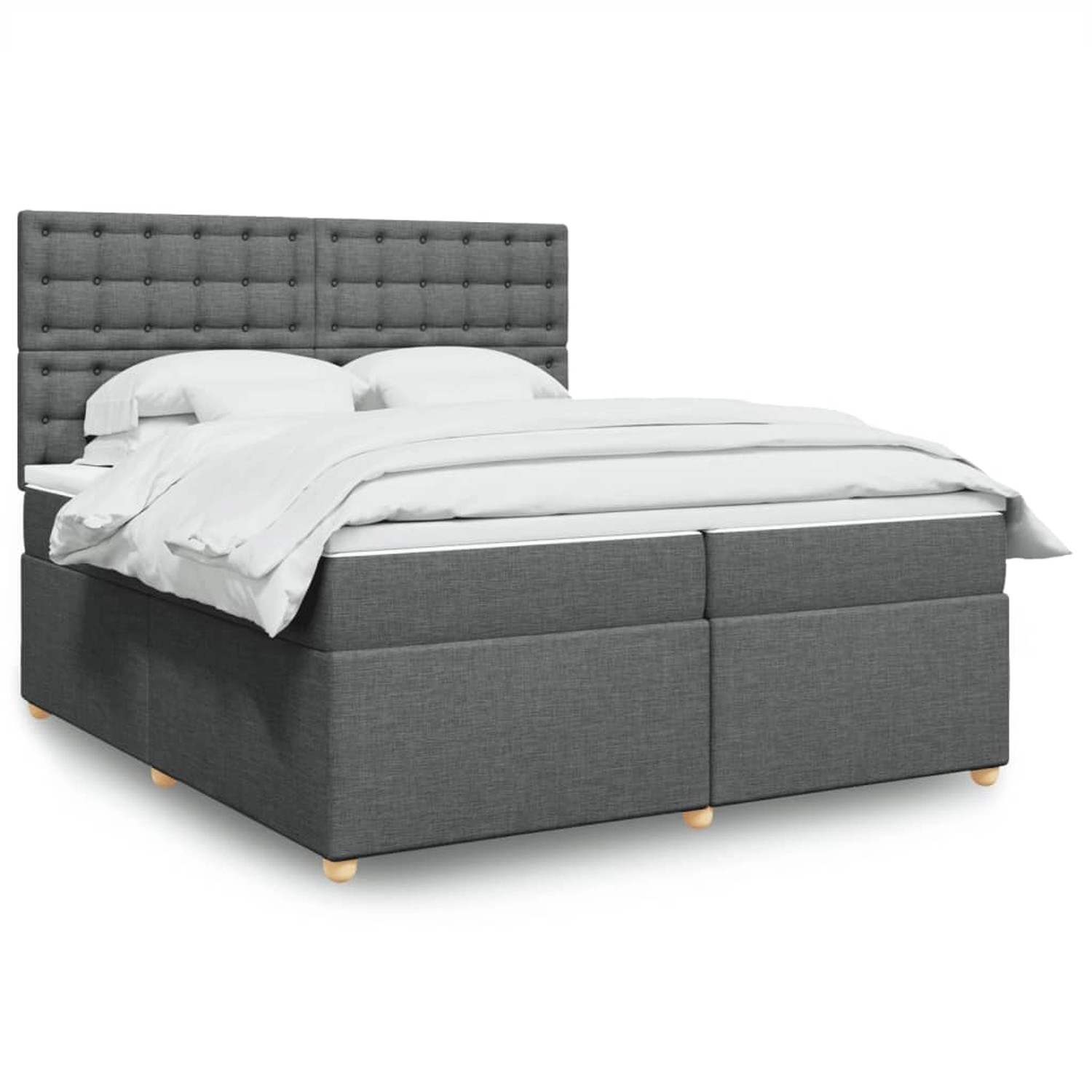 vidaXL Boxspringbett mit Matratze Dunkelgrau 200x200 cm Stoff 3293702 günstig online kaufen