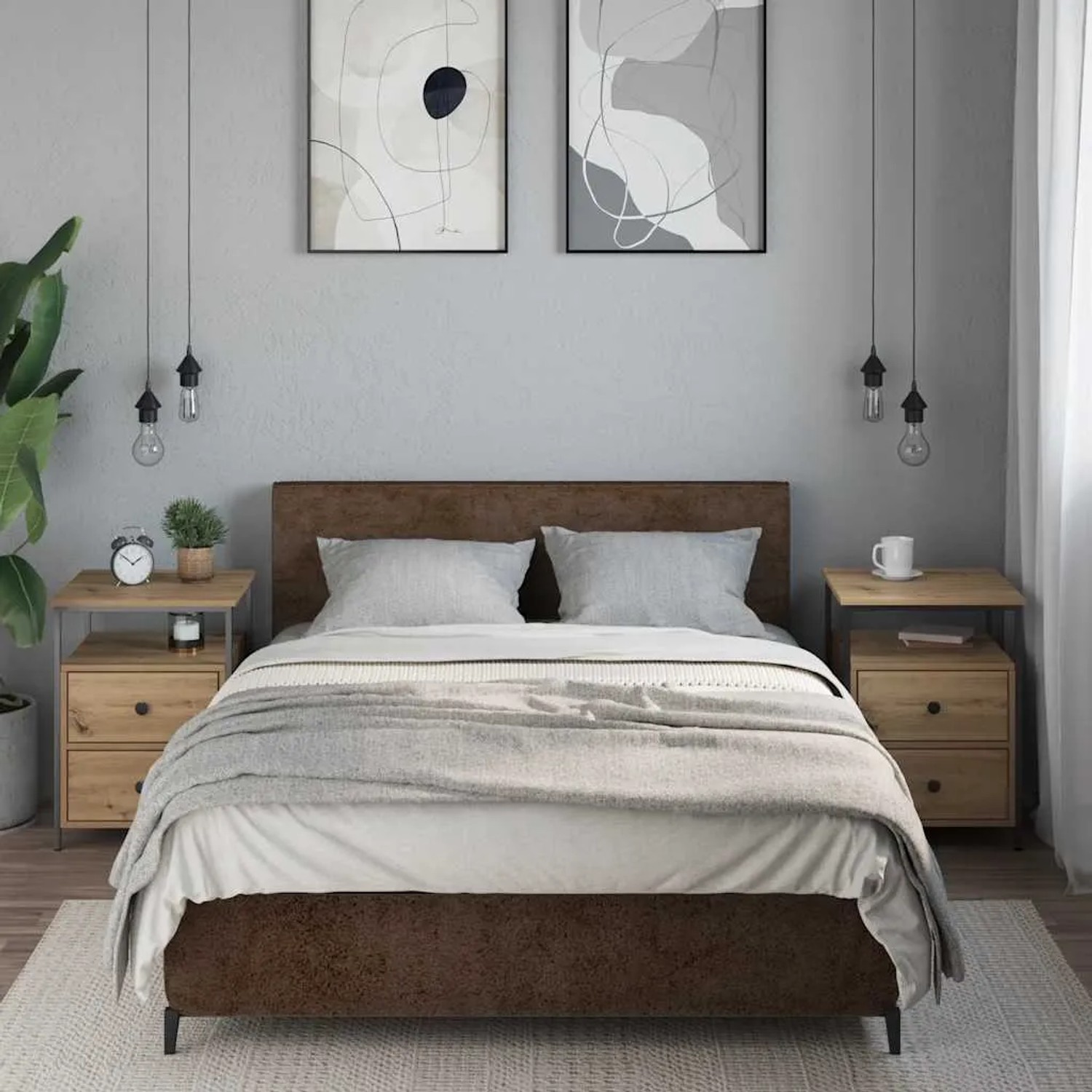 vidaXL Nachttische 2 Stk, Artisan-Eiche 44x45x60 cm Holzwerkstoff 857257_3