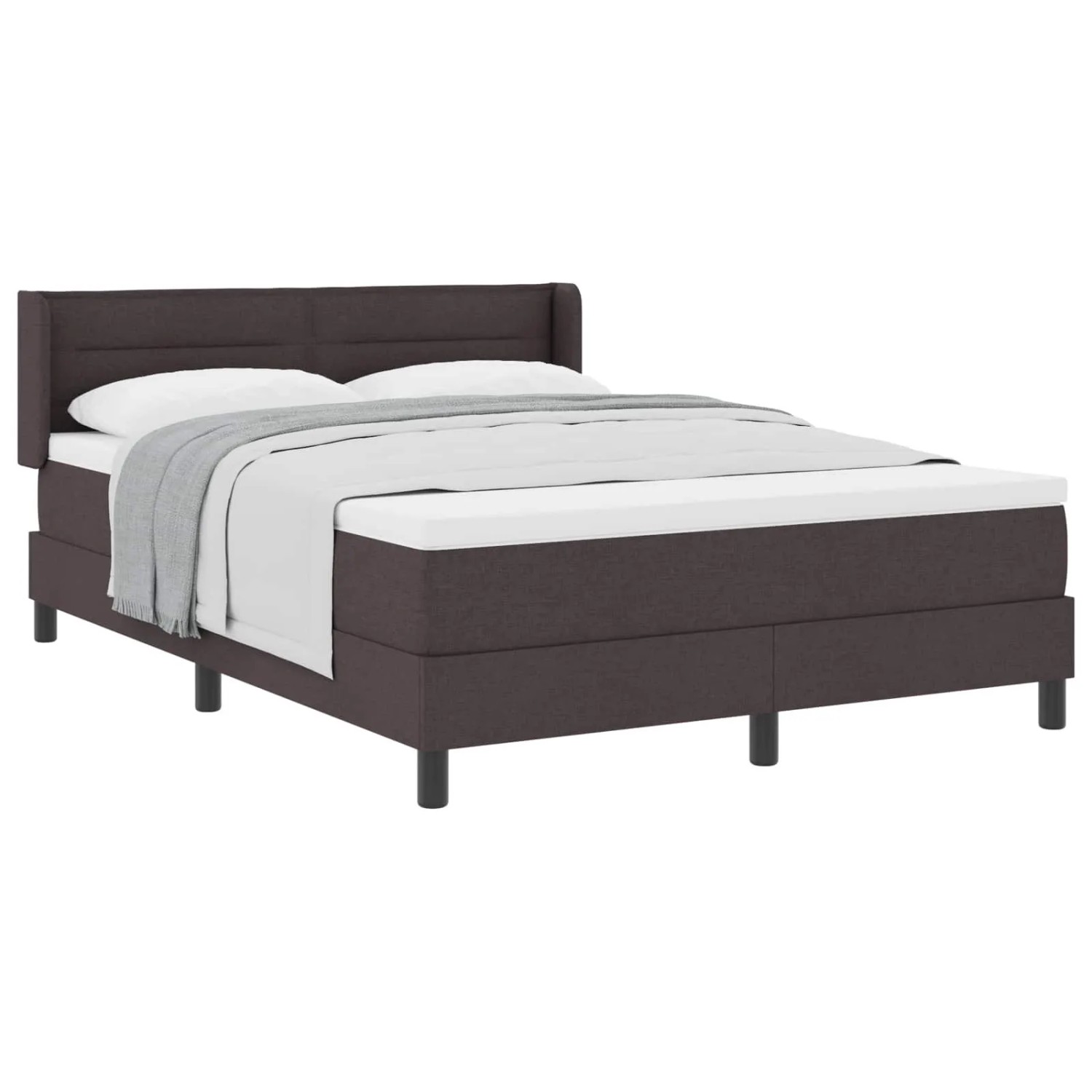 vidaXL Boxspringbett mit Matratze Dunkelbraun 200 x 160 cm Polyester 3341051