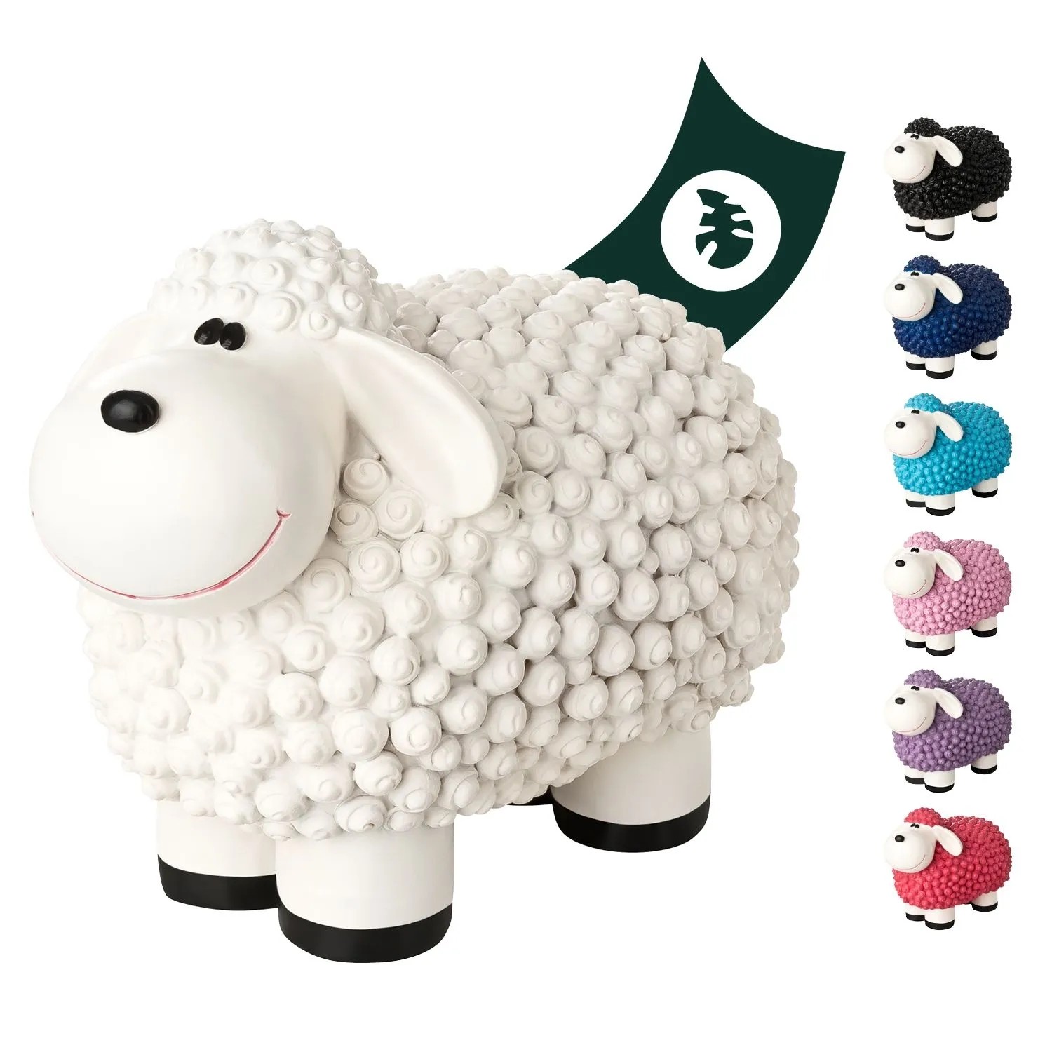 VERDOBA Bunte Mini Schafe Gartenfiguren Weiß