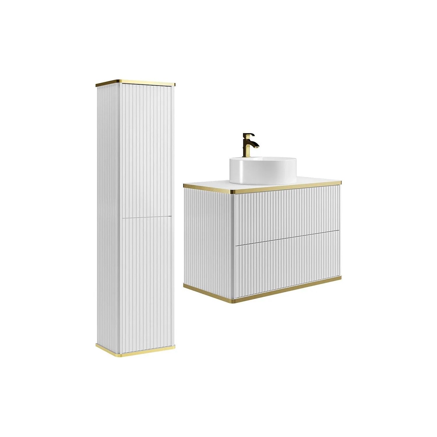 Vente-unique Badmöbel-Set Keliza Weiß 80 cm