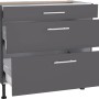Optifit Unterschrank Ingvar420, 90 cm, Anthrazit Matt mit 3 Auszügen und Edelstahlgriffen.