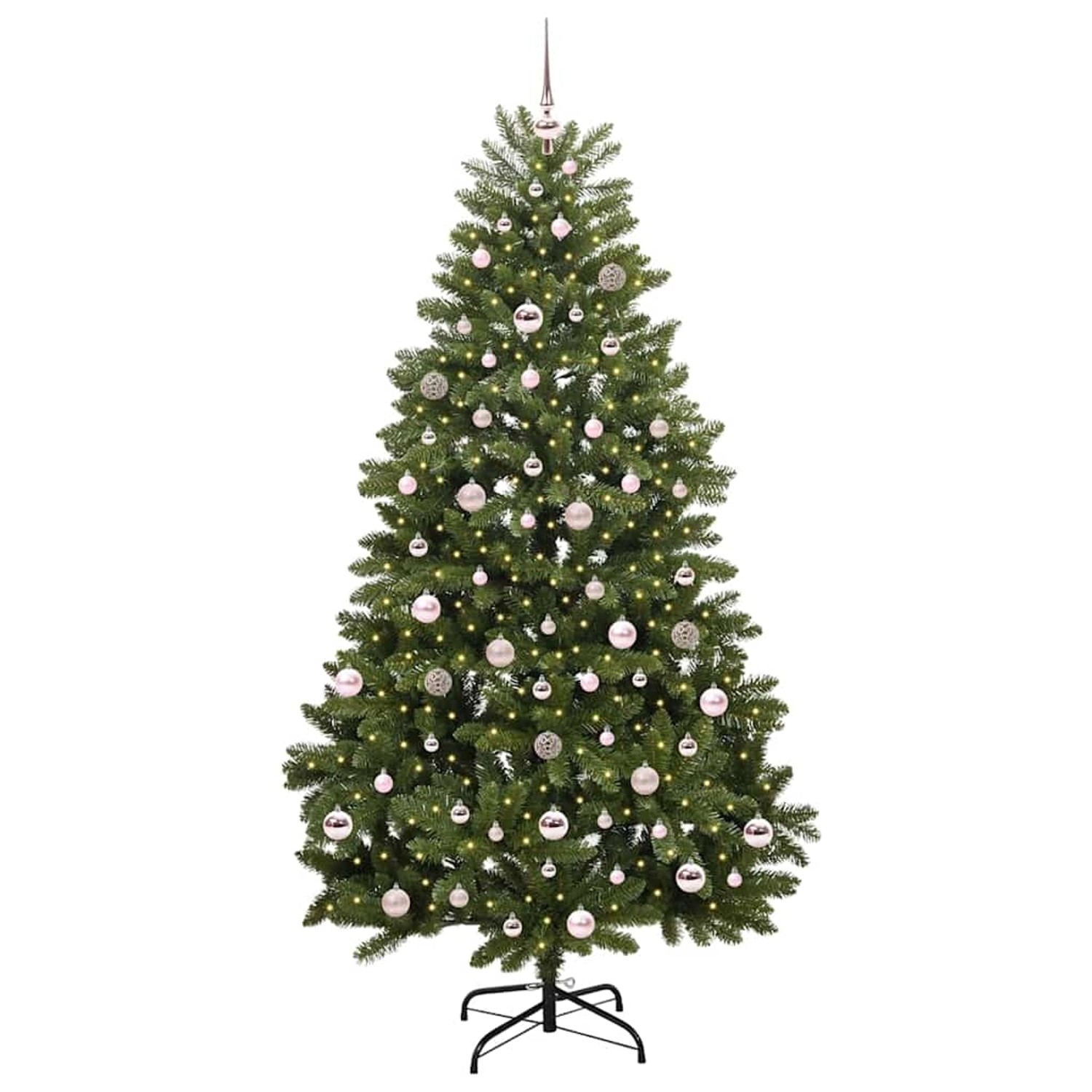 vidaXL Künstlicher Weihnachtsbaum Grün 210 cm PVC und Metall 3395696