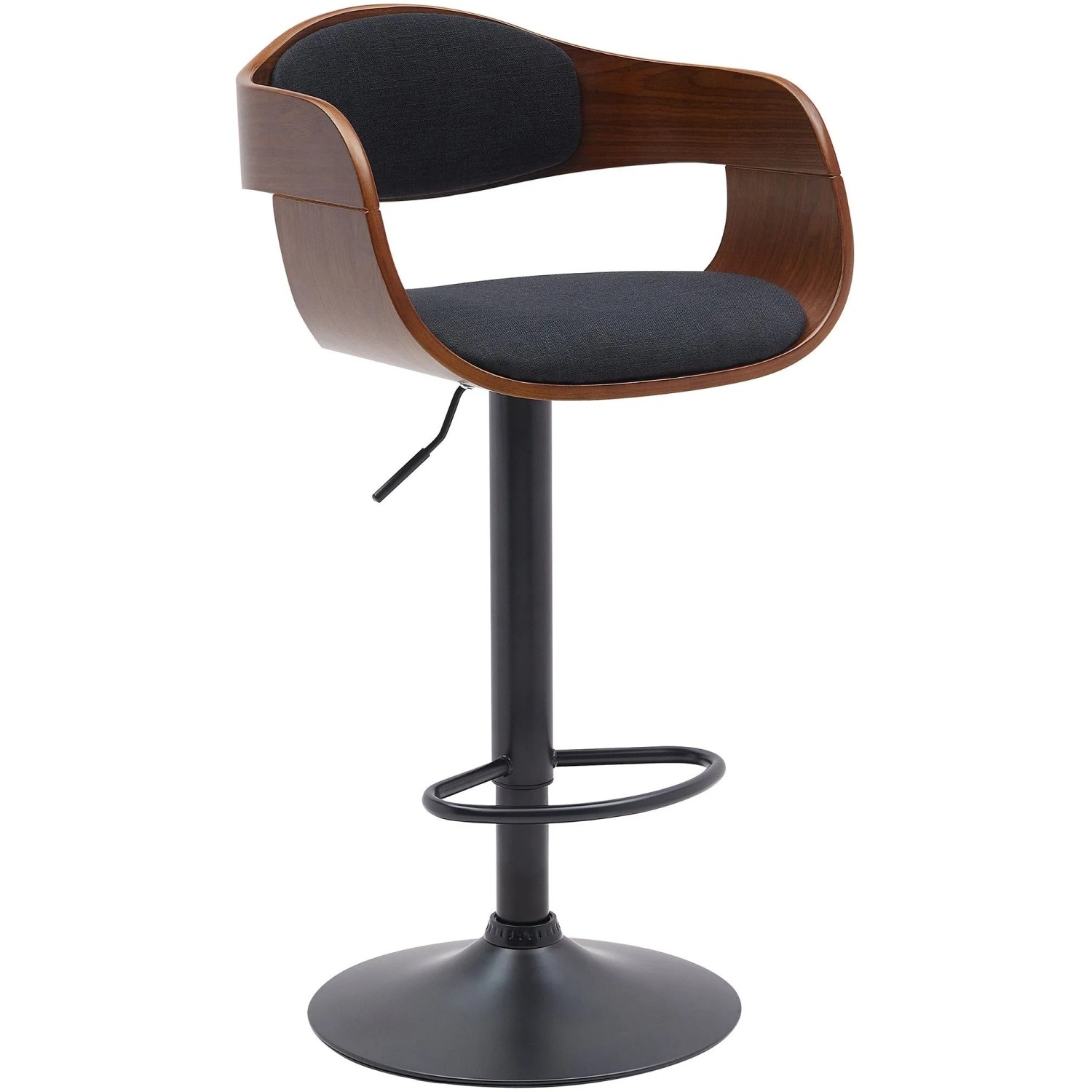 CLP Barhocker Kingston walnuss/schwarz/Stoff
