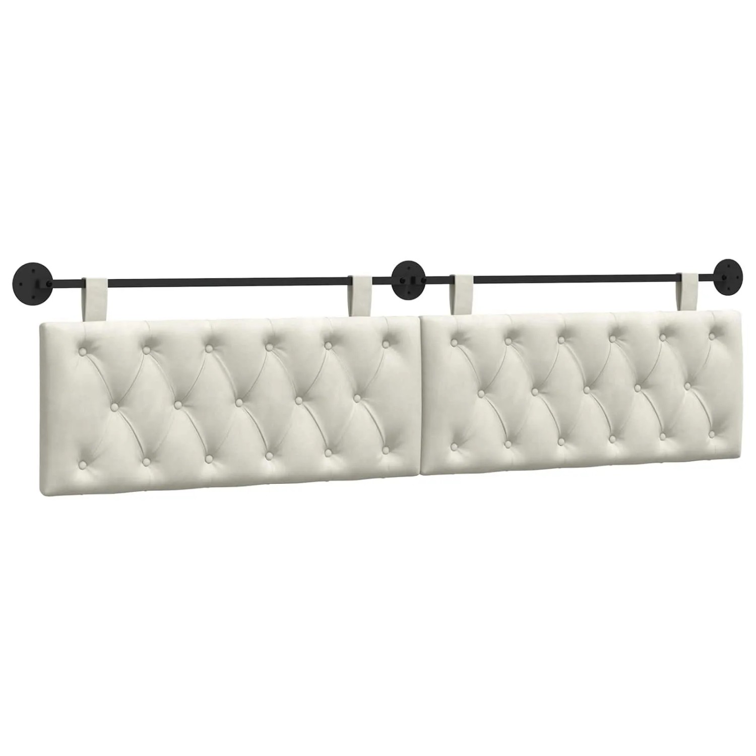 vidaXL Hängevorderseite Wandmontiert Creme 210 x 55 x 7 cm Samt 42032229