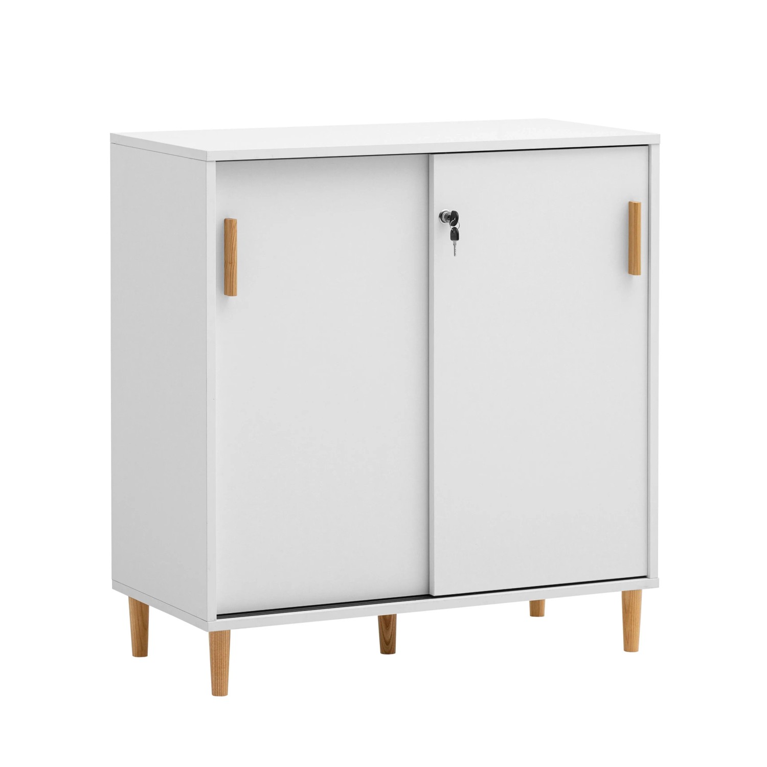 Schildmeyer Schiebetürenschrank Torge 84,8 cm x 80,1 cm x 38,2 cm Weiß-Matt