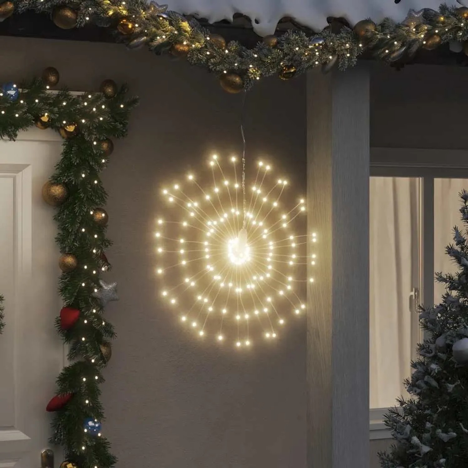 vidaXL Weihnachtsbeleuchtungen Feuerwerk 4 Stk 140 LEDs Warmweiß 17cm 356220_2