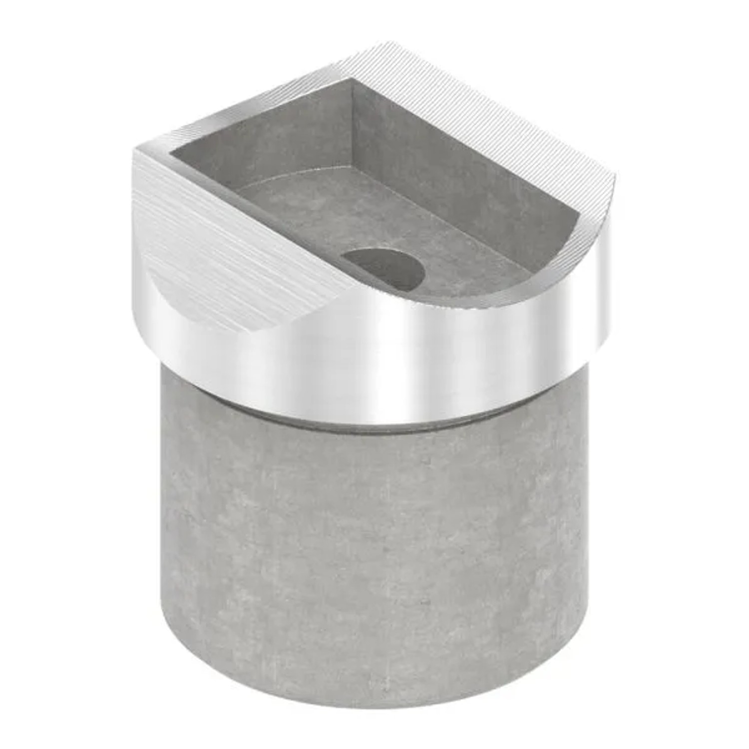 FeNau Rohrsattel V2A Für Rohr Ø 33,7 mm Anschluss Oben Ø 42,4 mm