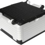 Zusammengeklappte, weiße Flip-Box Classic Thermobox (23 l) mit schwarzem Deckel. Ideal zur Aufbewahrung.