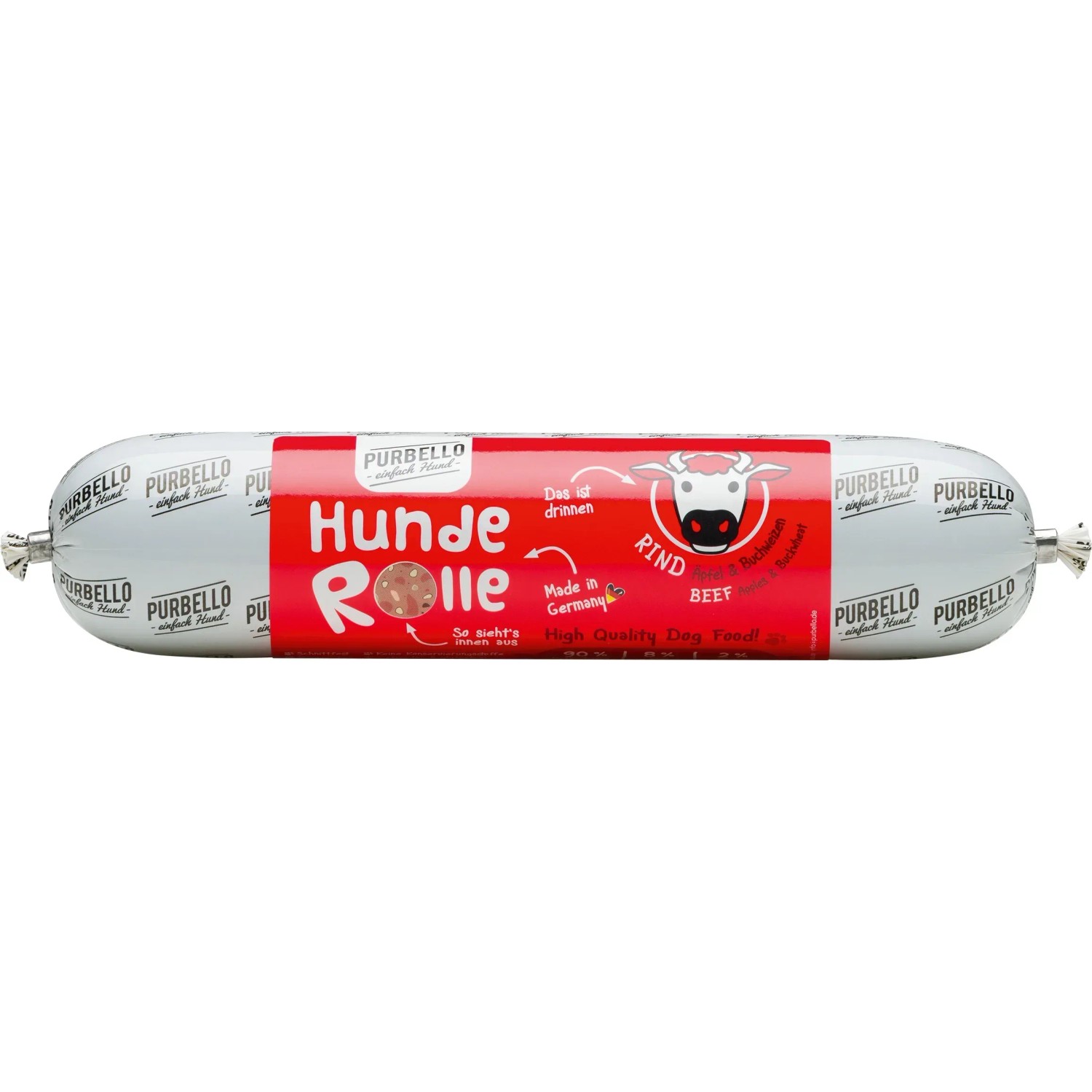 Purbello Hunderolle Rind mit Äpfeln/Buchweizen 400 g