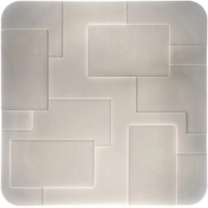Quadratische LED-Deckenleuchte Luxor mit Kristalleffekt, 54x54 cm, für Wohnräume.